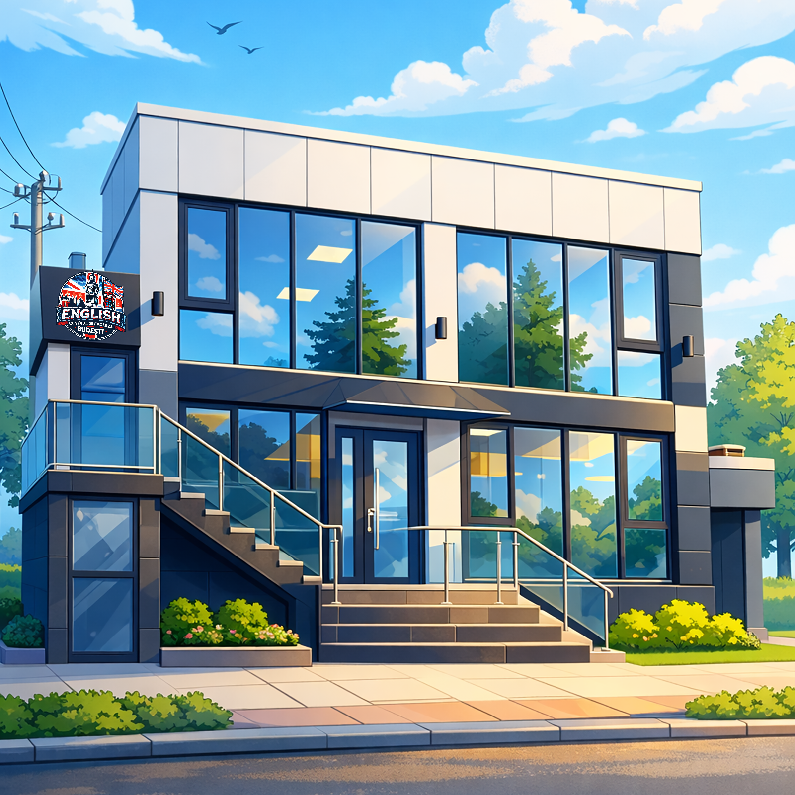 Laptop și materiale pentru învățarea limbii engleze